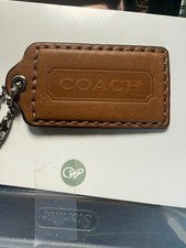 Coach XL Leather Hangtag - Tan 3"