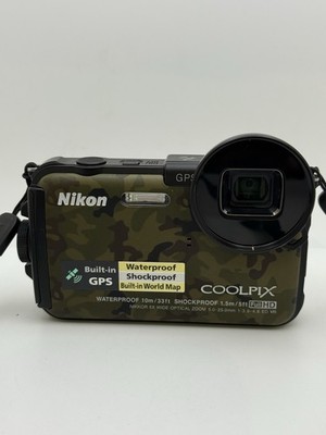 Nikon COOLPIX AW100 フォレストカムフラージュ Nikon COOLPIX AW100 Camouflage Waterproof Digital Camera English