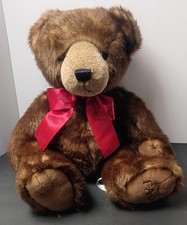 FAO Schwarz 22" Geoffrey Brown Bear Plush Red Ribbon Toys R Us 2015 Excellent