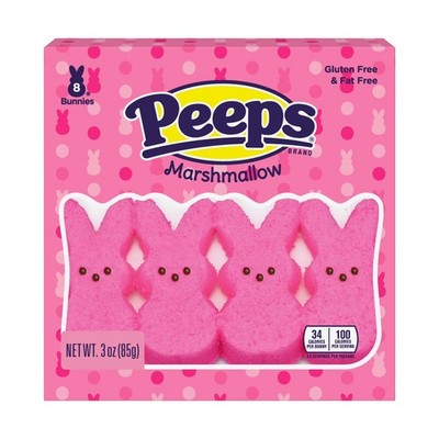PEEPS, Pink Marshmallow Bunnies Easter Candy, 8 Count (3.0 Ounces)