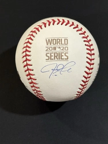 BECKETT COA JUSTIN TURNER Signed Autographed 2020 Dodgers World Series Baseball