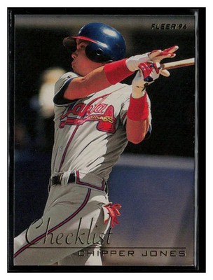 1996 FLEER CHECKLISTS CHIPPER JONES #3 OF 10 ATLANTA BRAVES