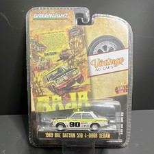 GreenLight Vintage Ad Cars 1969 BRE Datsun 510 4-Door 1:64 Diecast White/Green