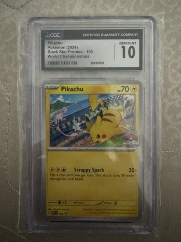 Pokémon TCG: Black Star Scarlet Violet Promo Pikachu 2024 Championship Cgc 10