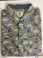 Camisa Vans X Disney Para Hombre Pato Donald Manga Corta Abotonada Talla S