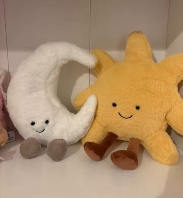 2pc Smile Face Moon & Sun Stuffed Plush Collectible Plush Toy China 30cm Gift