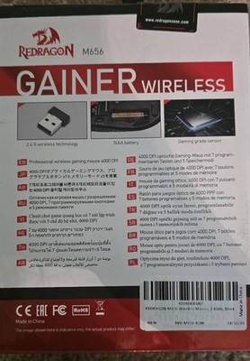 Redragon M656 Gainer Wireless Gaming Mouse, 4000 DPI 2.4Ghz - Open Box Tested