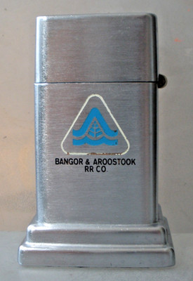 ZIPPO BARCROFT TABLE LIGHTER BANGOR & AROOSTOOK RAILROAD CO. CARIBOU FARMS