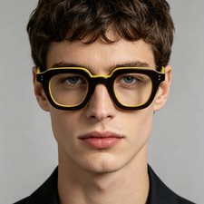 Vintage Retro Thick Square Acetate Reading Glasses Trendy Spectacles Men Women