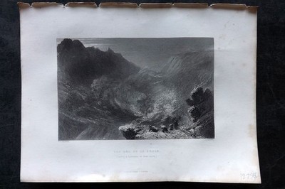 Costello - Piedmont and Italy 1861 Antique Print. Col de la Croix