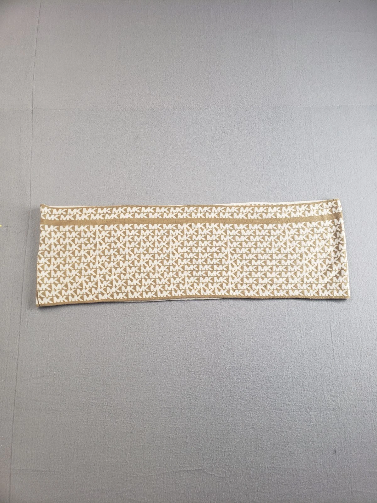 Michael Kors Women Scarf Brown White Logo Reversible Rectangular Neck Warmer