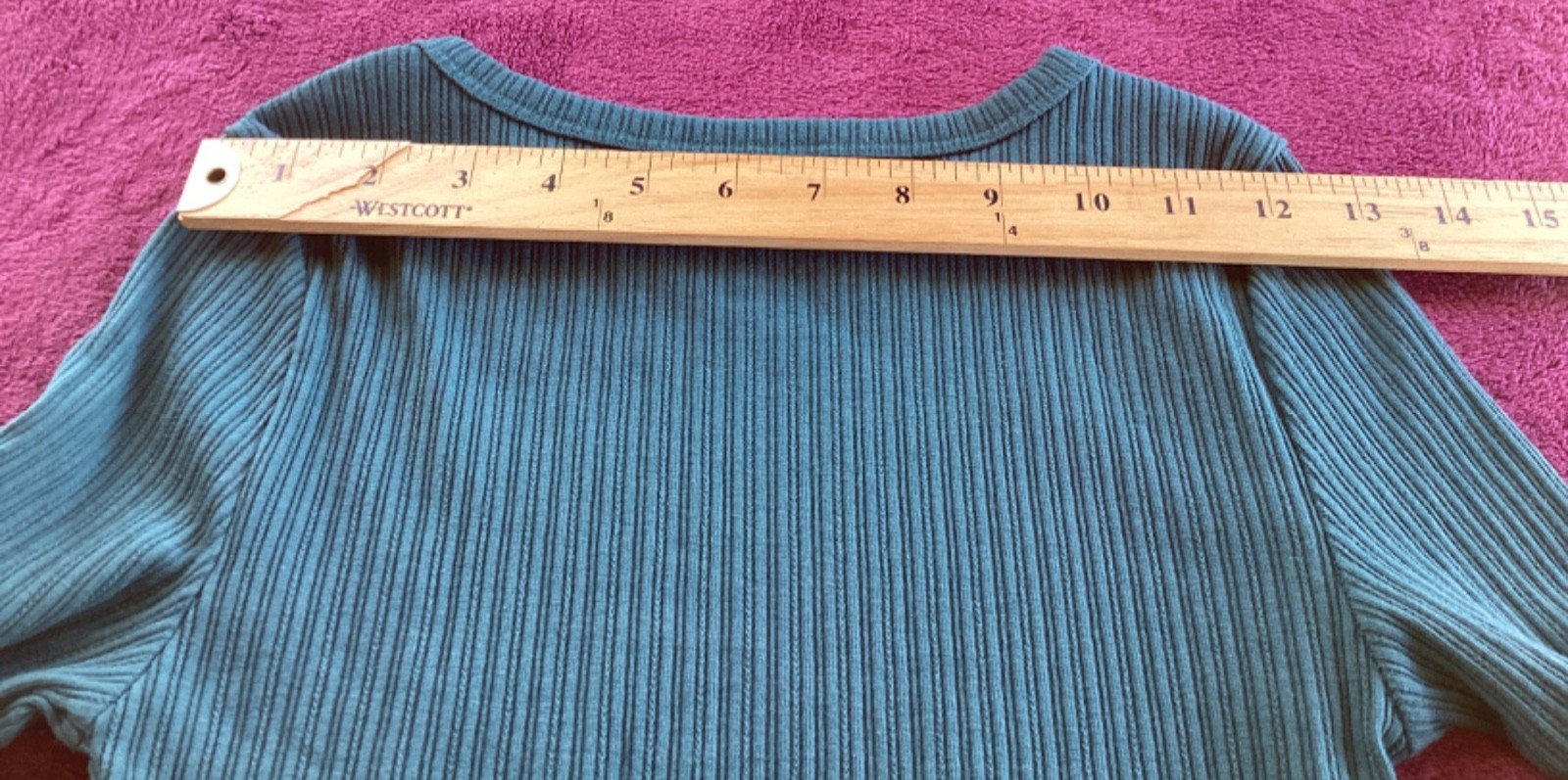 EUC Aeropostale Green Long Sleeve Ribbed Seriously Soft Shrunken Tee Size Small