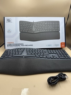 Delton KB250 Ergonomic Wired Keyboard - Black