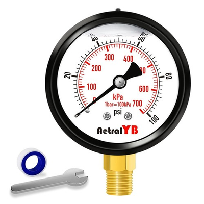 #ad Water Well Pump Liquid Filled Side Lower Mount Pressure Gauge 0 to 100 PSI $12.86