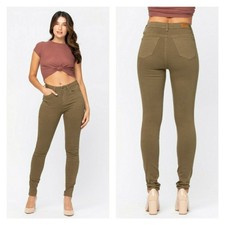 JUDY BLUE JEANS New OLIVE Denim High Waist Skinny Fit Stretch NWT 11/30