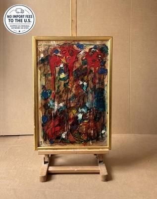 Jørgen Rantzau. Composition. Danish Abstract Mid-Century Oil. Dated 66.  COA