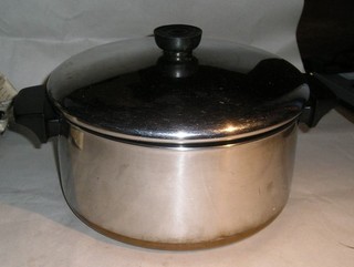 Revere Ware 1801 Copper Bottom Stainless Steel 4 1/2 Qt 78 Stock Pot & Lid USA