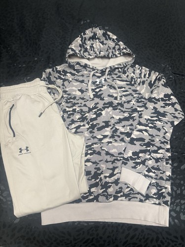 Under Armour Herren Jogginganzug hellbraun/blkcamo Sweatshirt Gr. S, Jogger Sweats Gr. M - Bild 1 von 7