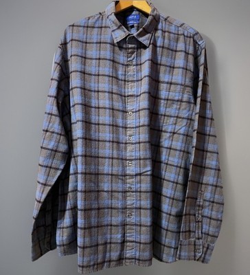 APT.9 Flannel Long Sleeve Shirt Blue Slim Fit Size XXL