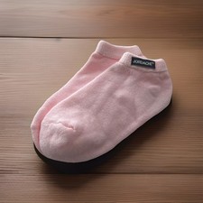 VTG Socks 9-11 USA Made Low Cut Jordache Ladies White Pink Ankle 90's NOS.