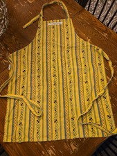 WILLIAMS SONOMA Yellow Stripes Olive Leaves C...