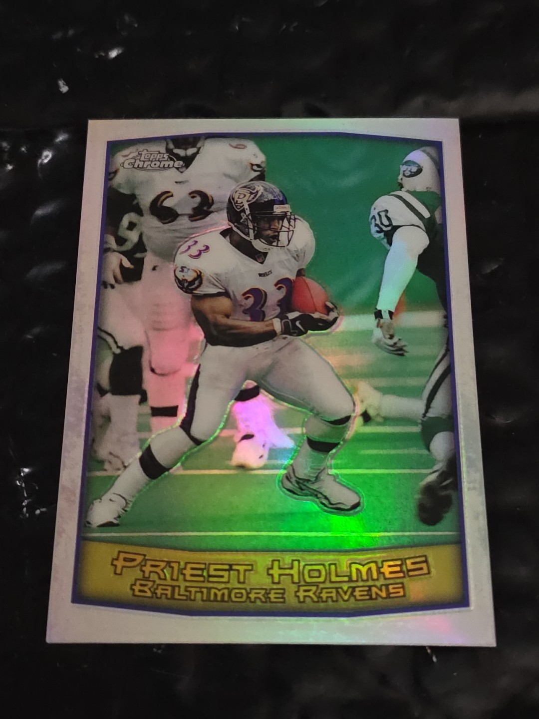 1999 Topps Chrome Football Priest Holmes Refractor Card #3 Baltimore Ravens
