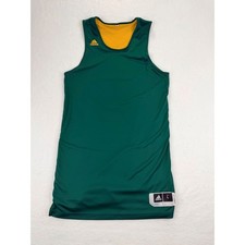 Adidas Mens Reversible Basketball Jersey Green Yellow Climalite Large Length +2
