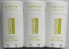 3-Pck Sensitive Whole Body Native Natural Aluminum-Free Deodorant Aloe Green Tea