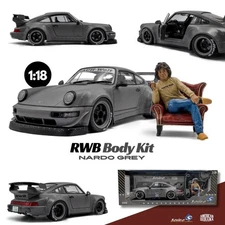 1:18 RWB 964 - Nardo Grey w/Akira Nakai Figurine -- Solido x American Diorama