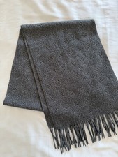 Louis Vuitton LogoMania Slate Grey/ Black Scarf Wool Silk Monogram