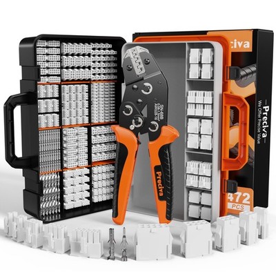 Preciva Mini-Fit Jr Kit Crimping Tool, with 12 Types 2-10 Pin Small, Orange