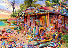 Jigsaw Puzzles 1000 Pieces for Adults-Beach Shop-1000 Piece Puzzle Educationa..