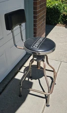 Sturdy Craftsman Adjustable Swivel Bar Stool with Back Rest.  