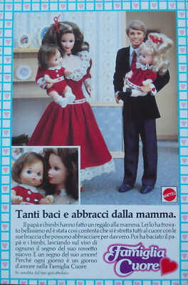 Advertising Advertising Italian Cutout 1987 FAMILY HEART KISSES AND HUGS