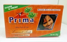 PRIMA CARROT 80g LIGHTENING SOAP JABON BLANQUEADOR ELIMINATE BLACK SPOTS 
