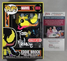 TODD MCFARLANE SIGNED EDDIE BROCK VENOM FUNKO POP BLACK LIGHT FIGURE +JSA COA