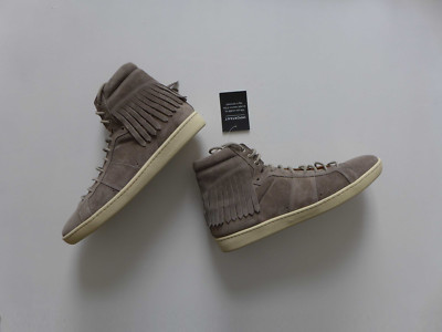 Saint Laurent SL/18H Grey Suede Fringed Trainers, Size EU39/UK6 - Neu mit Karton UVP 505£