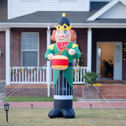 8FT Christmas Inflatable Soldier Outdoor Decorations, Xmas Blow up Nutcracker