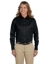 Harriton M500W Ladies Long Sleeve Easy Blend With Stain Release Twill Shirt