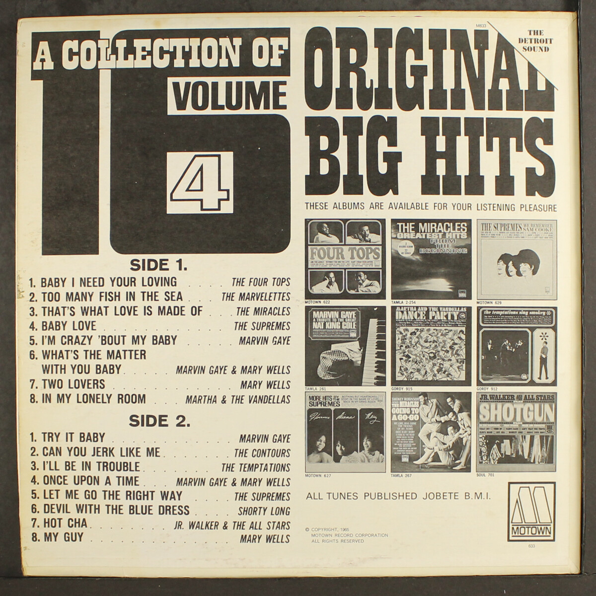 VARIOUS: a collection of original 16 big hits, vol. 4 MOTOWN 12