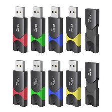 Kexin 64GB USB 2.0 10Pcs Retractable Style USB Flash Drive Memory Stick 5 Color
