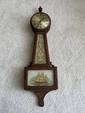 Hershede No 160 Nautical Sail Clipper Ship Vintage Banjo Wall Clock As Is