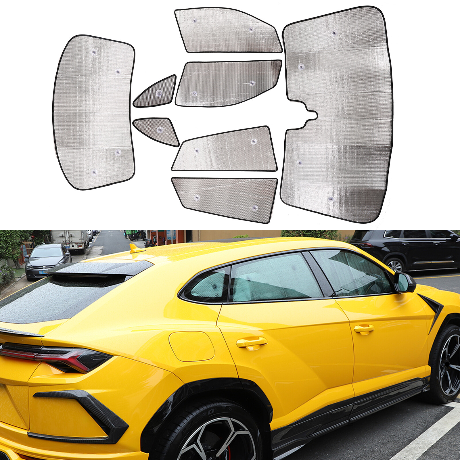 For Lamborghini URUS 18-23 8pcs Car Window Windshield Sunshade Full Set UV Cover