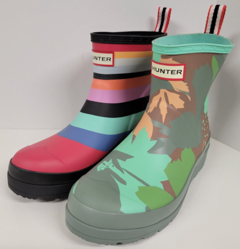 (Falübereinstimmte Farbe Blatt/Streifen): Hunter Original Damen-Spielstiefel Kurzgröße 7