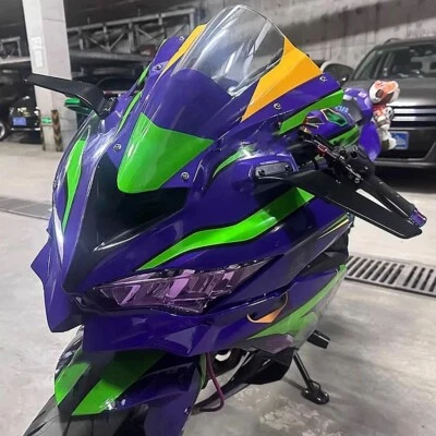 Rear View Winglet Wind Wing Side Mirrors Fit For Kawasaki