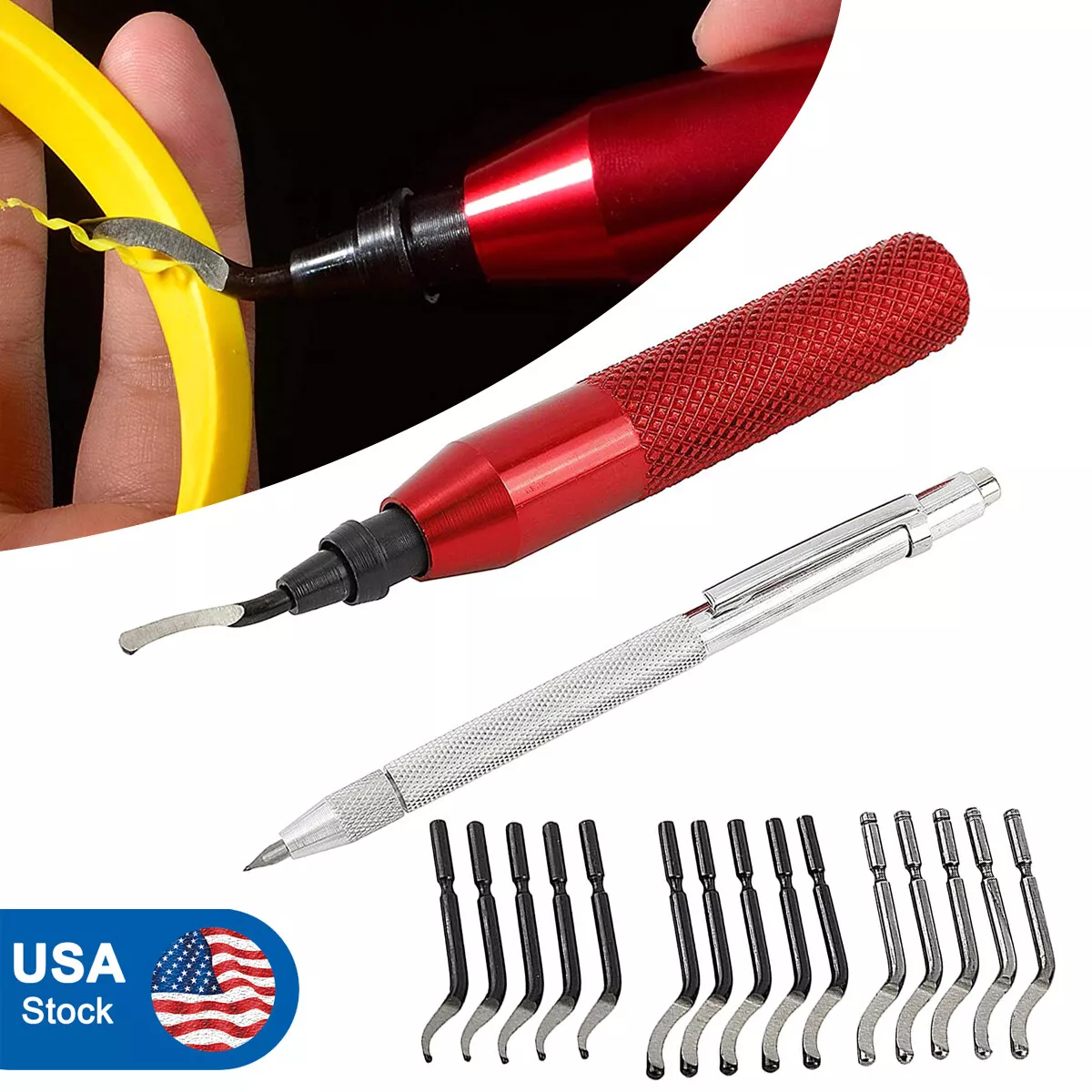 Deburring Tool with 15 High-Speed Steel Rotary Burr Removal Blades & Cutter  Pen