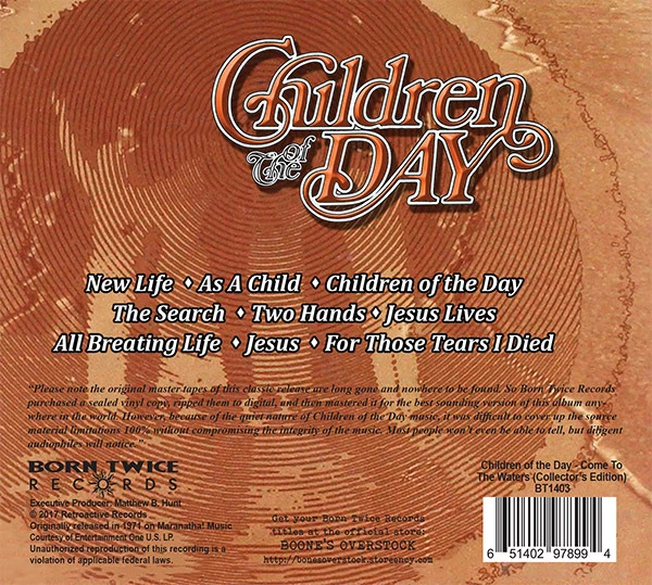 CHILDREN OF THE DAY-COME TO THE WATERS (Collector's Ed) NEW-CD, 2017, Born Twice - Image 4 of 4