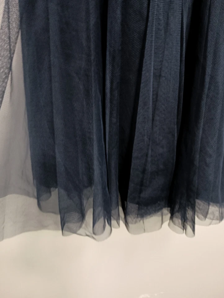 Vestido de Colección Y2K Nights By Teeze Me Para Mujer Sin Tirantes Talla 11 Azul Marino Lentejuelas Corsé Tul Foto 4 de 4