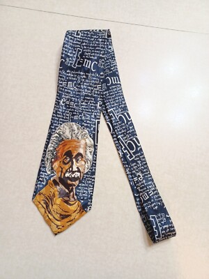 Men's Neck Tie Forever T Albert Einstein Tie E = MC² Genius Science Teacher 