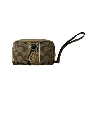 Coach 61851 Sutton Signature C Python Universal Case Wristlet Khaki/Natural